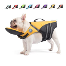 Mklhgty Hunde-Schwimmweste, reflektierende Hunde-Schwimmweste mit abnehmbarem Halsschwimmer und hohem Auftrieb zum Schwimmen und Bootfahren, Ripstop-