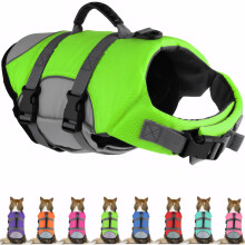 Mklhgty Hundeschwimmweste Reflektierende und verstellbare Hundeschwimmweste mit Rettungsgriff zum Schwimmen und Bootfahren Ripstop Pet Safety Rettung