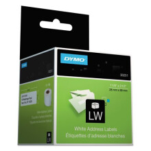 tiquettes d'adresse de l'   tiquette Dymo 1 1/8 x 3 1/2 Blanc 130    tiquettes / rouleaux 2 rouleaux / pack Pack de 8