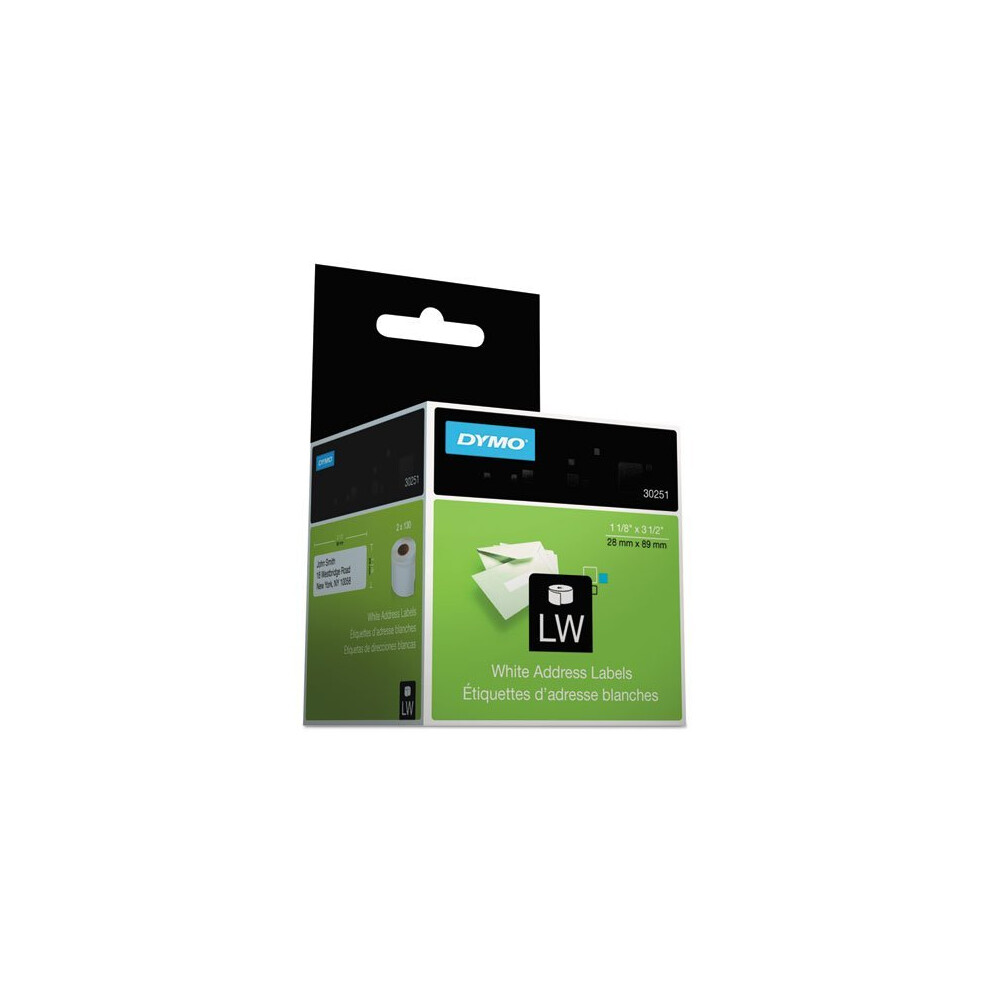 DYMO LabelWriter Address Labels  1 1/8 x 3 1/2  White  130 Labels/Roll  2 Rolls/Pack  Pack of 8-image-OPC-PHFK7YJ-NEW