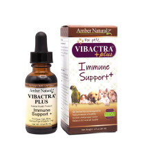 Amber NaturalZ Vibactra Plus Urtetilskud til hunde Katte Fugle Marsvin og kaniner | Urter til immunsundhed og g?rbalance | 1 flydende ounce glasf