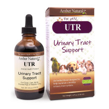 AMBER NATURALZ UTR Urinvejsurtetilskud til hunde Katte Fugle Marsvin og kaniner | Urtetilskud til kledyr til blresttte | 4 flydende ounce glas
