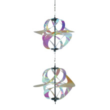 In the Breeze 2480 - Iridescent Double Vortex Spinner - Hypnotiserende og farverig h?ngende vindspinder