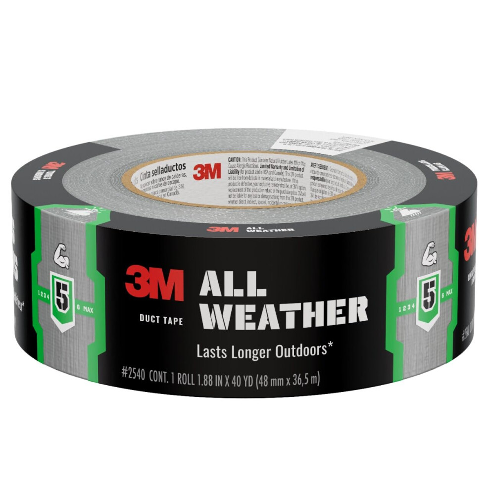3M All Weather Duct Tape 2540  1.88 in x 40 yd (48 mm x 36.5 m)  12 Rolls/case