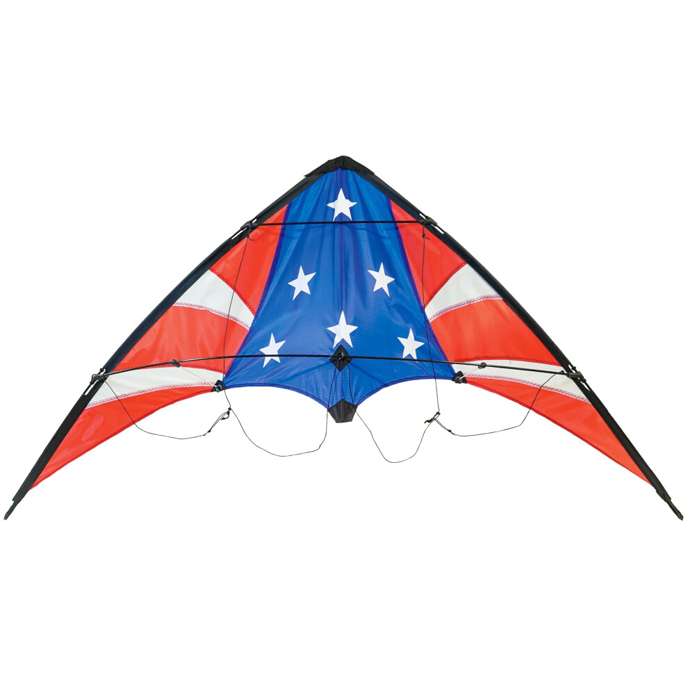 Dans The Breeze 3316 - Stars & Stripes Stunt Kite - Kite Sport 2 Lignes - Comprend Une Ligne De Cerf-Volant Et Un Sac-image