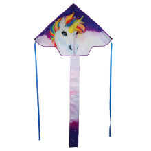 In the Breeze 45-tommer Fly-Hi Kite Single Line Kite Ripstop stoflinje og taske inkluderet - Unicorn 3320