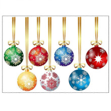 1 Set Christmas Color Ball Decals Wall Window Door Glass Sticker Adhesive Decals