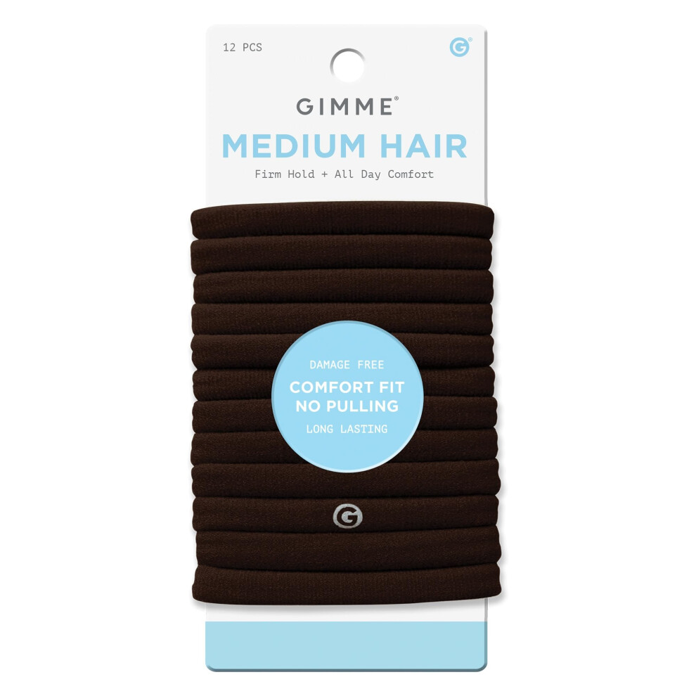 Photos - Hair Pin / Headband / Elastic Hair Tie Gimme Beauty Medium Hair Bands - Patent-Pending Seamless Nylon & Spandex Ties for All Hair Types - No-Snag Zero-Dent Ponytai 