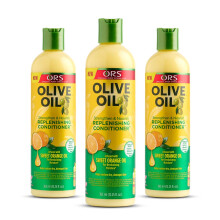 ORS Olive Oil Strengthen & Nourish Replenishing Conditioner infused with Sweet Orange Oil for Revitalizing Moisture 12.25 Ounce (Pack of 3)