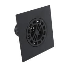 Danco 11087 Rejilla Cuadrada para Ducha con Cestos de Repuesto, Protector de Drenaje Negro Mate