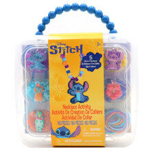 Tora Toy: Set di attivit di collana - Disney Stitch - 160pcs Kit di artigianato fai -da -te Crea 5 caratteri e collane per perline MIX -Match Design