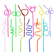 Scade cannucce 24 pezzi Riminicdabili Pistette da bere per bambini e adulti riutilizzabili in plastica colorato a loop riccio di bere cannucce di com