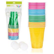 TRUE Neon Kit Beer Multicolor setti, 24 kuppia ja 4 pingispalloa, 1 valikoima