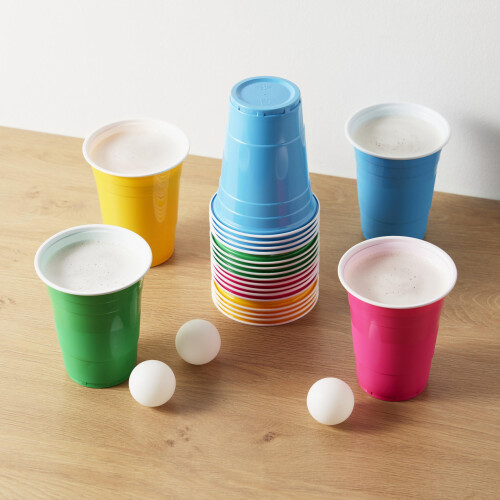 TRUE Neon Kit Beer Multicolor Set med 24 koppar och 4 pingisbollar Set med 1 Assorted 1