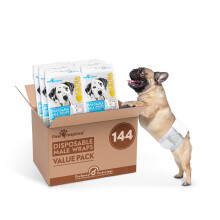 PAW Inspir de chiens mles jetables Wraps Boully Band pour chiens | Couches de chiens jetables | Bandes de ventre pour chiens mles (144 comptes