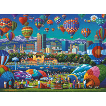 Buffalo Games - Sapphire Select - Eric Dowdle - Balloon Spectacular - Legpuzzel van 1000 stukjes - Uitdagend en leuk - Blue Core Puzzle Board - Gesch