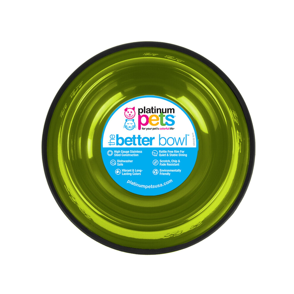 Platinum Pets Anti-Kipp-Hundenapf Aus Edelstahl, 80 Oz, Corona Lime, Xl-image
