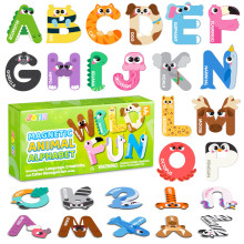 JOYIN s?de magnetiske bogstaver 26 alfabetisk k?leskabsmagneter til sm?b?rn og b?rn Dyreundervisningsleget?j Stor st?rrelse f?rskole ABC Staveind