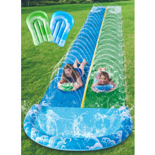 JOYIN 32,5 Fu Wasserrutsche und 2 aufblasbare Bretter, extra lange, robuste Doppel-Rasen-Wasserrutsche mit Sprinkler f r Kinder und Erwachsene,