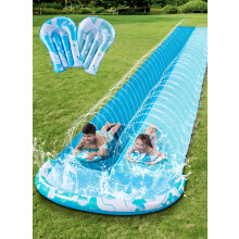 JOYIN 32,5 Fu Wasserrutsche und 2 aufblasbare Bretter, extra lange, robuste Doppel-Rasen-Wasserrutsche mit Sprinkler f r Kinder und Erwachsene,