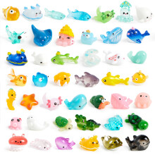 JOYIN 50 stk Mini Ocean Resin Dyr Figurer Mini Havdyr Figurer til s?de havedekorationer Slim Charms til H?ndv?rk DIY Miniature Scener F?dselsdags