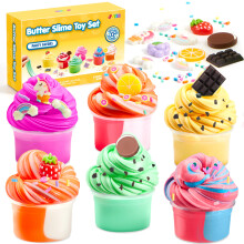 JOYIN 6 Pack Butter Slime - Zacht, niet-plakkerig, stressverlichtend speelgoed voor kinderen