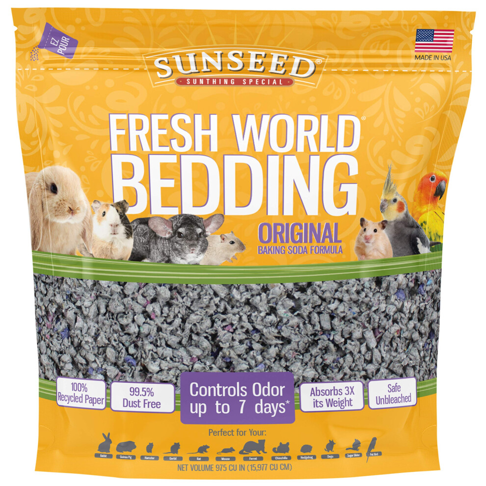 Sunseed 18221 Fresh World Bedding for Small Animals Original Gray - 975 Cubic Inch
