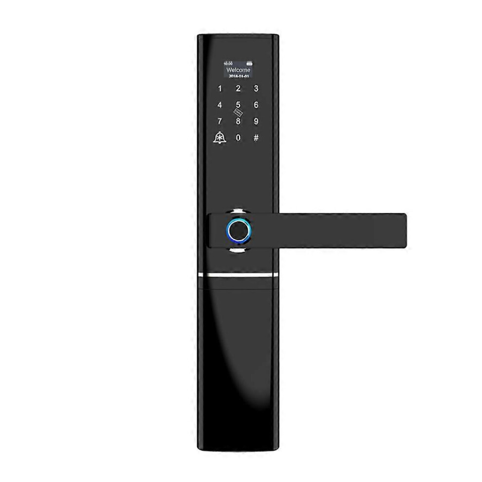 (Black, One Size) Fingerprint Door Lock, Waterproof Electronic Door Lock Intelligent Biometric Door Lock Smart Fingerprint Lock 4909775811896