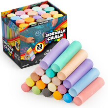 Joyin 20 pezzi lavabili con marciapiede incastonati in 20 colori gesso di colore jumbo non tossico per bambini dipinti per provviste scolastiche di g