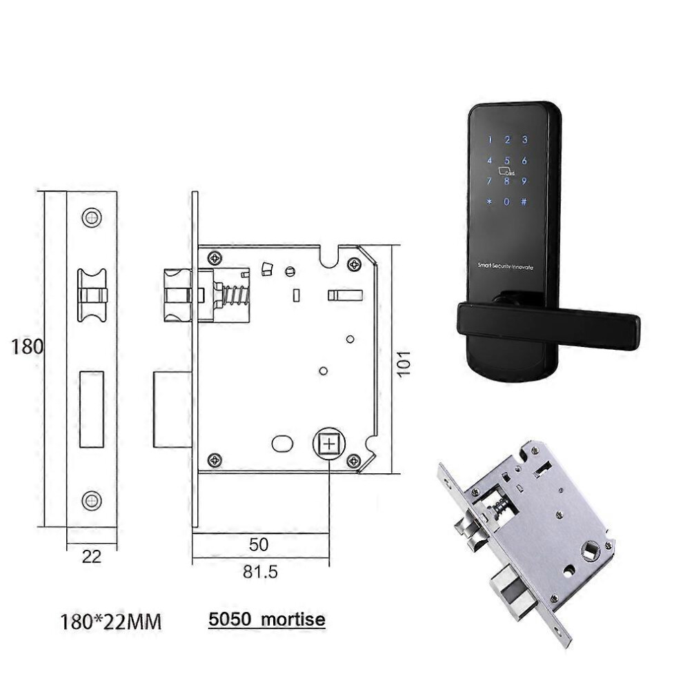 (70Mm Latch, One Size) Bluetooth Electronic Door Lock With App Wifi Smart Touch Screen Lock Digital Safe Code Keypad Deadbolt For Home Hotel Apartmen 4909775812916