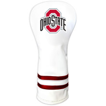 Team Golf NCAA Ohio State Buckeyes White Vintage Fairway Head Cover White Vintage Fairway Golf Club Headcover Form Fitting Design Retro Design
