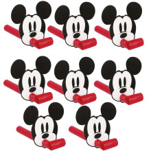 Unique Disney Mickey Mouse Blowouts - (Pack of 8) - Vibrant Colors & Iconic Design - Perfect for Kids' Birthdays & Celebrations