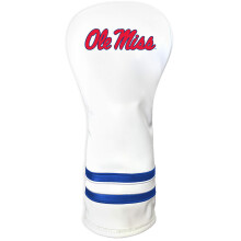 Team Golf NCAA Ole Miss Rebels White Vintage Fairway Head Cover White Vintage Fairway Golf Club Headcover Form Fitting Design Retro Design