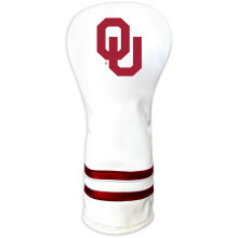 Team Golf NCAA Oklahoma Sooners White Vintage Fairway Head Cover White Vintage Fairway Golf Club Headcover Form Fitting Design Retro Design