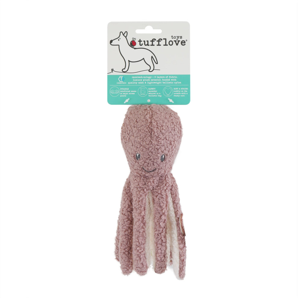 Rosewood Tufflove Octopus Small Tough Dog Toy For Small To Medium Dogs Pink
