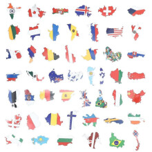 150 Sheets of Plane Sticker Notebook Country Flag Stickers Travel Case Sticker for Scrapbook Cup Suitcase