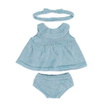 Miniland-Kleidung für Puppen, 15 Zoll, Strick-Outfit, Kleid und Stirnband – ECO, hergestellt in Spanien, Qualität, Rollenspiel, pädagogisch