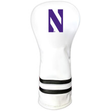 Team Golf NCAA Northwestern Wildcats White Vintage Fairway Head Cover White Vintage Fairway Golf Club Headcover Form Fitting Design Retro Desig