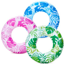 JOYIN 3 Pack Pool Floats Pool Tube til b?rn Sv?mmeringe Oppustelige r?r Tropiske Blade Floatie Ring Vandleget?j til sv?mning Sommer Beach Party