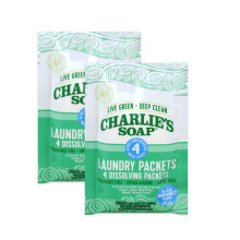 Hypoallergeeninen Charlie's Soap hajusteeton pyykkipakkaus, matkakoko, 2 kpl (8 täyttöä)