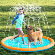 SLOOSH Rutschfestes Spritzpad-Sprinkler - Wasserspielzeug fr drauen, Springbrunnenmatte fr den Garten, fr Kleinkinder, Kinder, Hunde, verdick