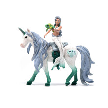 Schleich bayala Meerjungfrau-Einhorn-Spielzeug f r M dchen und Jungen, Meerjungfrau-Puppe, reitet auf einem Meereseinhorn, ab 5 Jahren