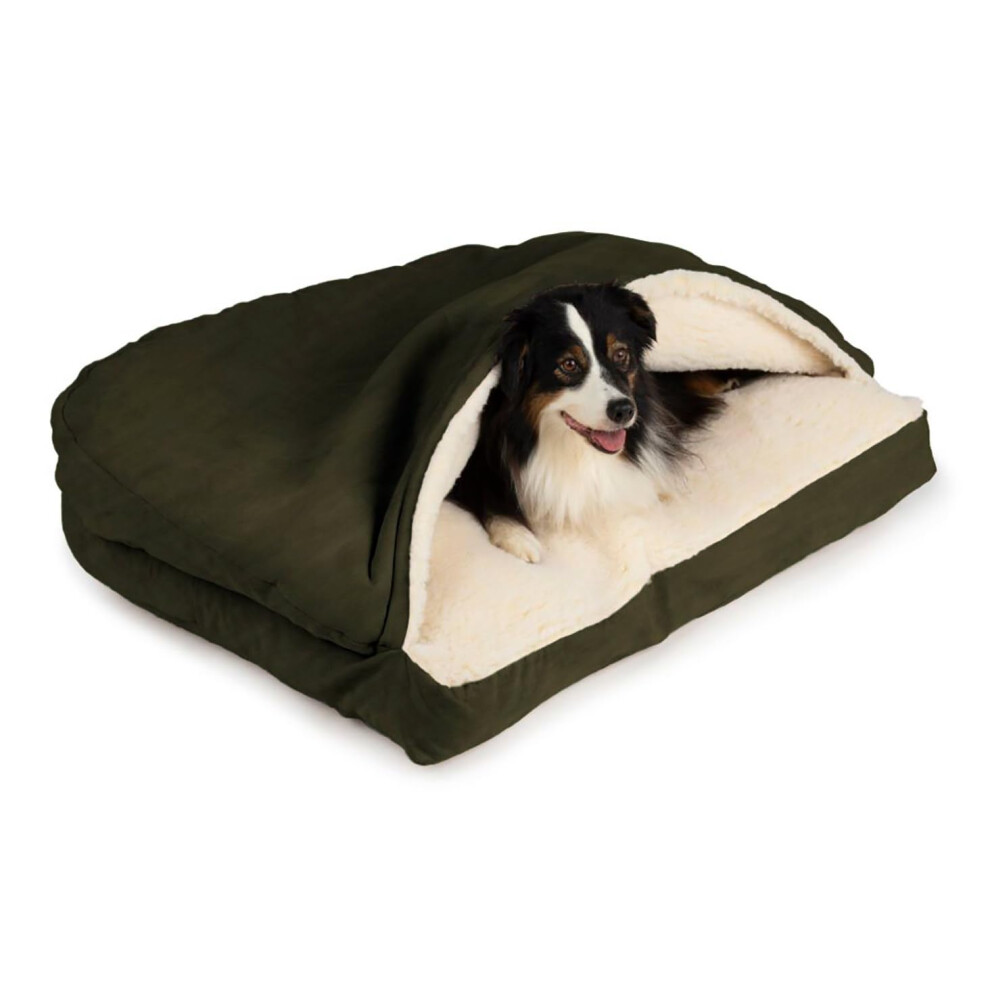 Snoozer Cozy Cave Rechteckiges Hundebett Hundebett Mit Bezug, Hhlenberdachung, Beruhigender Bau Fr Mittelgroe Und Groe Haustiere, Waschbar-image