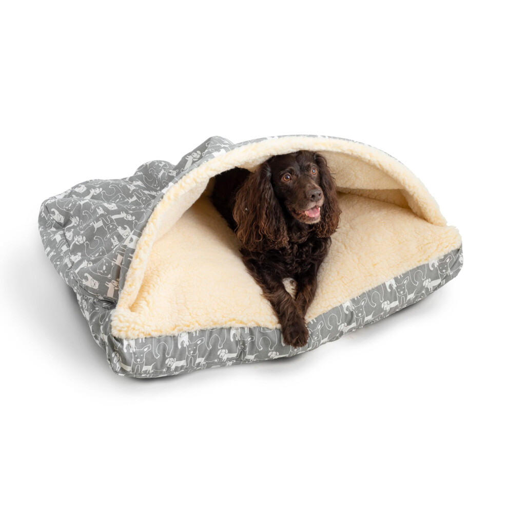 Snoozer Pet Products Luxury Rectangle Cozy Cave  Wag Collection  Small  Pedigree Storm-image-OPC-PHFKDMT-NEW