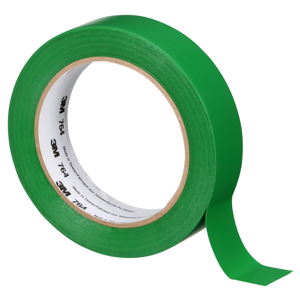 3M General Purpose Vinyl Tape 764  Green  1 in x 36 yd  5 mil