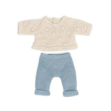 Miniland-Kleidung für Puppen, 8 1/4 Zoll, Strick-Outfit, Pullover und Hosen – ECO, hergestellt in Spanien, Qualität, Rollenspiel, pädagogisch
