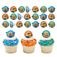 DecoPac Minions Cupcake Ringe 24 Despicable Me Cupcake Dekorationer Phil Carl og Bob - 24 Pack
