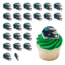DecoPac NFL Philadelphia Eagles hjelmringe 24 fodbold cupcake dekorationer Officielt licenserede fodboldringe Food Safe Cake Toppers - 24 Pack