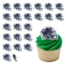 DecoPac NFL Dallas Cowboys hjelmringe 24 fodbold cupcake dekorationer Officielt licenserede fodboldringe Food Safe Cake Toppers - 24 Pack