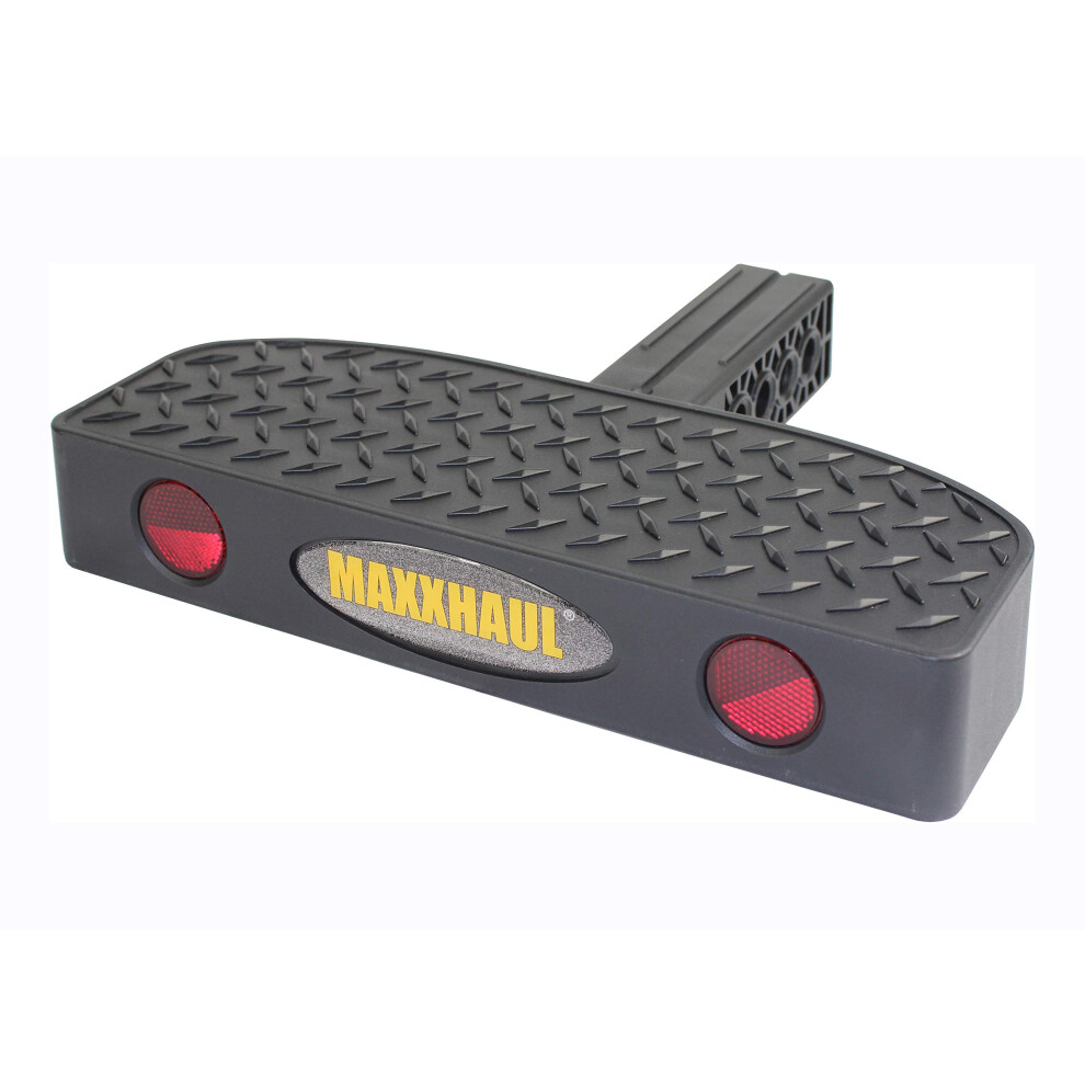 Maxxhaul 50234 Hitch Mount Bump Step For 2 Inch Hitch Receiver With Anti Slip Platform For Rv Suv Truck Flatbed Camper With Safety Reflectors 812351032346